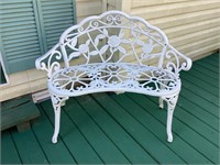 Cute Iron Bench with Floral Motif