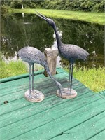 Decorative Metal Birds, 23" & 34" tall