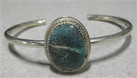 Sterling Silver & Turquoise Bracelet - Hallmarked