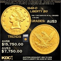 ***Auction Highlight*** 1848-o Gold Liberty Eagle