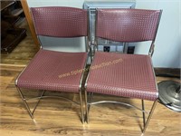 Pair of metal frame chairs