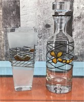 Glassware w/ metal wire overlay