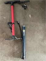 Two bicycle tire pumps