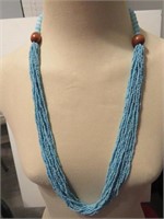 VERY NICE TURQUOISE COLOR BEADED NECKLACE