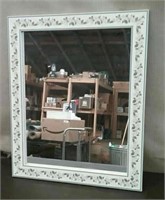 Framed Floral Print Mirror, Approx. 19 1/2"×23