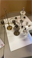 Tub of vintage lamp parts