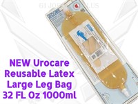 New Sealed Urocare Reusable Latex Leg Bag Lrge PC2