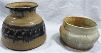 2 VINTAGE 70'S AMEN DECORATIVE CLAY POTS 4.75-6" H