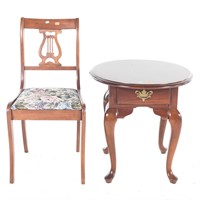 Broyhill Queen Anne style cherry oval side table
