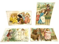 4 Victorian Lion Coffee Trade Cards- Fairy Tales