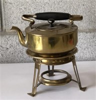 Vitnage Brass Teapot with Warming Stand