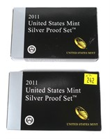 2- 2011-S U.S. silver Proof sets