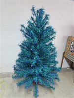 7' Blue & Green Aluminum Christmas tree.