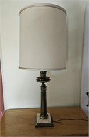 Brass and marble lamp 36"t