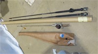 fishing poles and pole parts