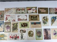 Antique greeting birthday postcards