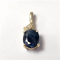 $1600 14K  Sapphire 7.5"(2.5ct) Diamond(0.02ct) Pe