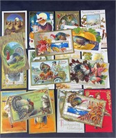 (18) ANTIQUE POST CARDS THANKSGIVING & HOLIDAYS