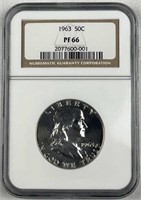 1963 Franklin Silver Half, NGC PF66