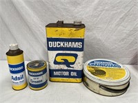 Duckhams grease & oil tins