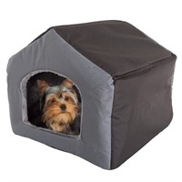 PETMAKER Cozy Cottage House Shaped Pet Bed, Gray,