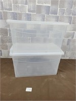 2 Clear stoage bins with lids