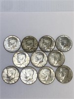 11- 40% Silver Kennedy Half Dollars