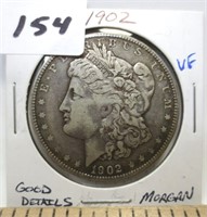 1902 Morgan silver dollar