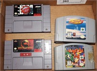 Five Super Nintendo Games Box Lot