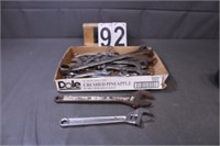 Flat Of Wrenches W/ 2 Crescent Wrenches