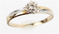 LADIES 10K TWO TONE GOLD AND DIAMOND RING
