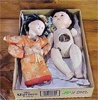 Early Asian Bisque Dolls Parts/Repair