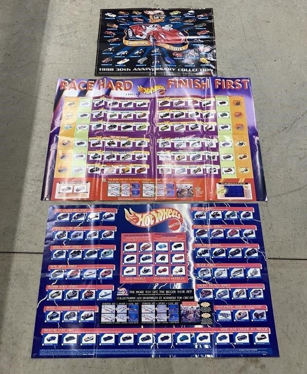Group of Vintage Hot Wheels Posters