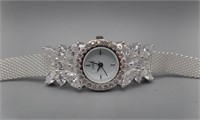Lenox 925 Sterling Silver SWAROVSKI Crystal Watch