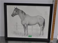 Framed horse print,  22x18