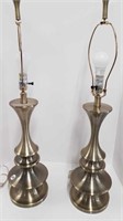 PAIR OF METAL TABLE LAMPS