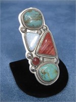 S.S. N/A Spiny Oyster Turq,Opal Ring Hallmarked