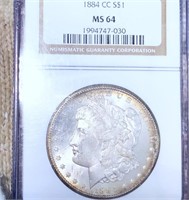 1884-CC Morgan Silver Dollar NGC - MS64