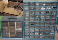 (3) hardware assortment cabinets with fasteners