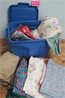 Large Lot Of Fabric w/ Lid