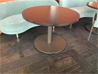 42" DIAMETER WOOD TABLES W/ ROUND METAL BASE