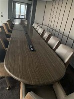 20' X 4' BOARDROOM TABLE WOOD ROUND ENDS & EDGES
