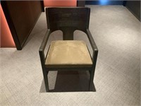 LIAIGRE WOOD FRAME BEIGE LEATHER SEAT CHAIRS