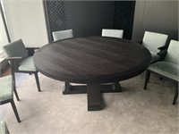 66" DIAMETER DARK WOOD TABLE