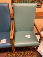 Green Leather Tall Back Medical Chair