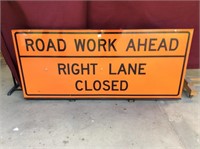 Large Reflective Road Work Ahead Sign