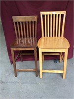 Two Bistro Style Kitchen Dining Chairs Stools