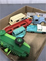 Flat of mini trucks & trailer