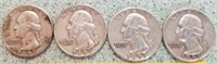 4 1957 Silver Quarters