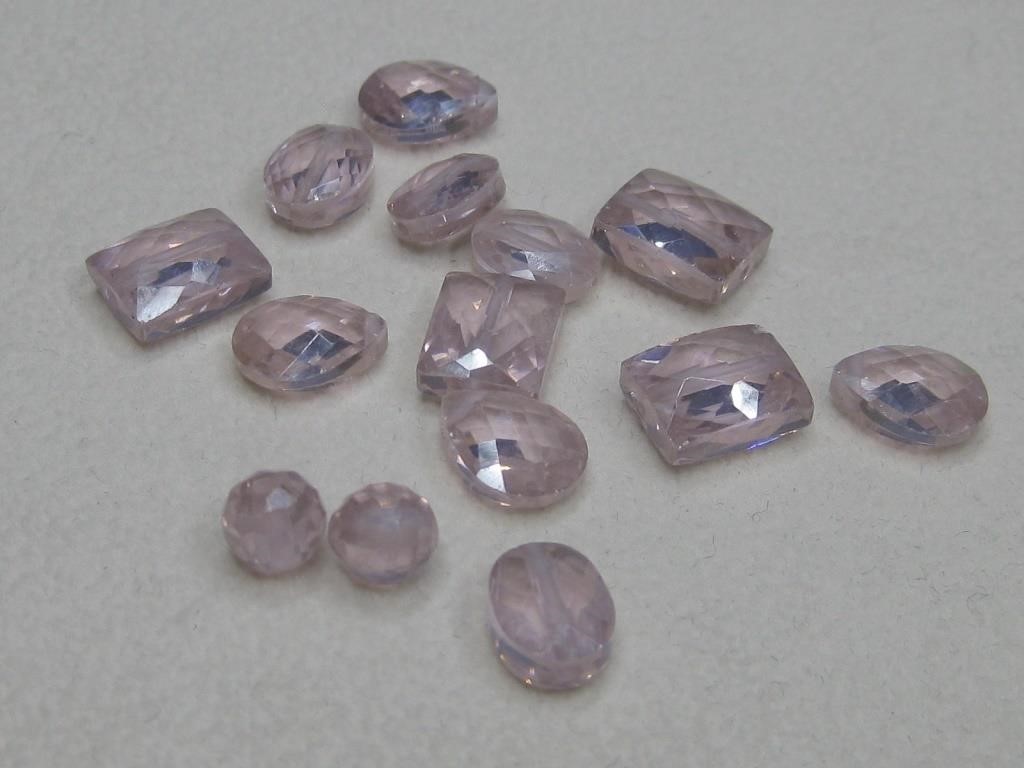 Assorted Pink Synthetic Gemstones